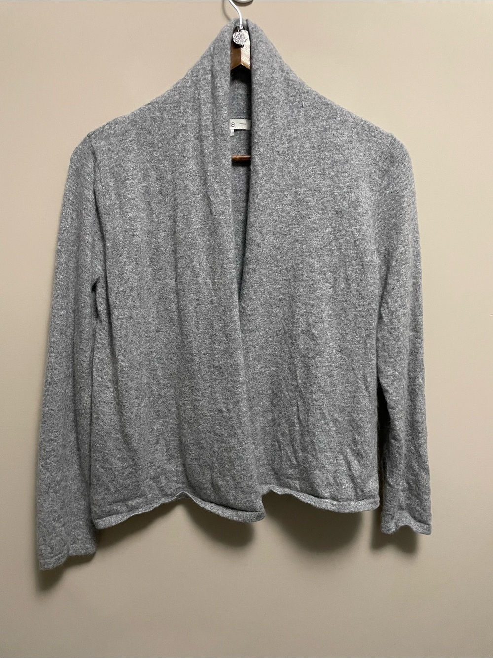 Pria Wool Angora & Cashmere Blend Grey Cardigan Women’s Size Medium